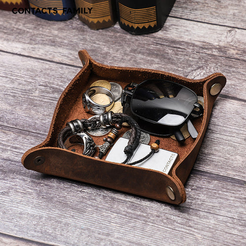 Handmade Vintage Leather Valet Tray