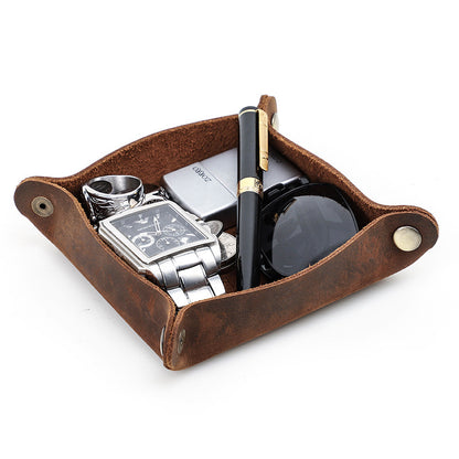 Handmade Vintage Leather Valet Tray