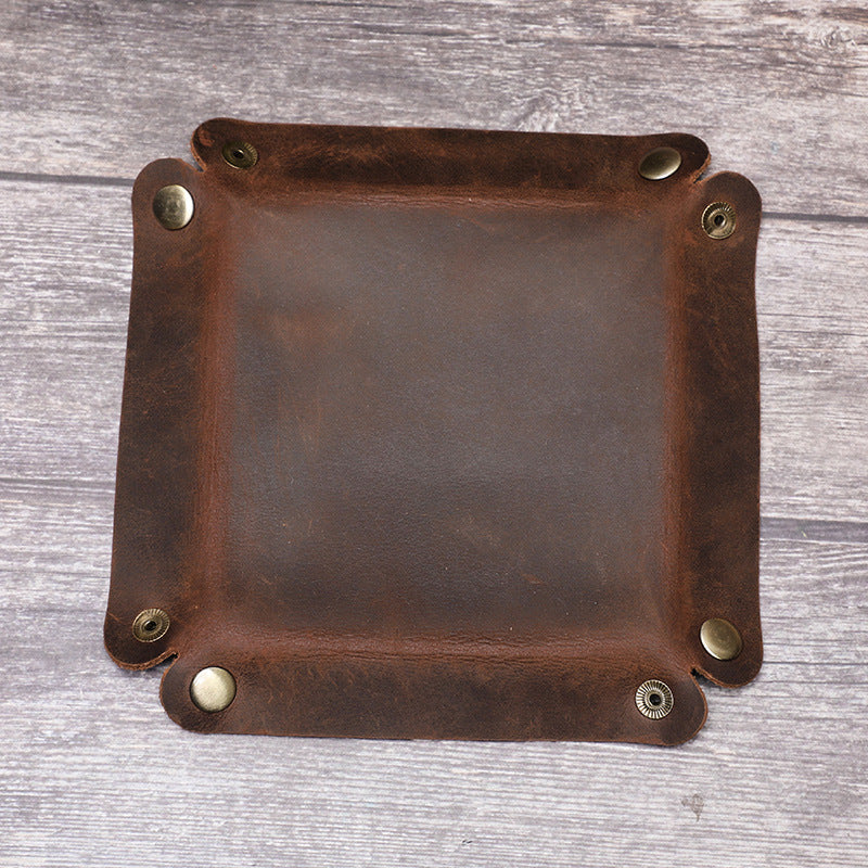 Handmade Vintage Leather Valet Tray
